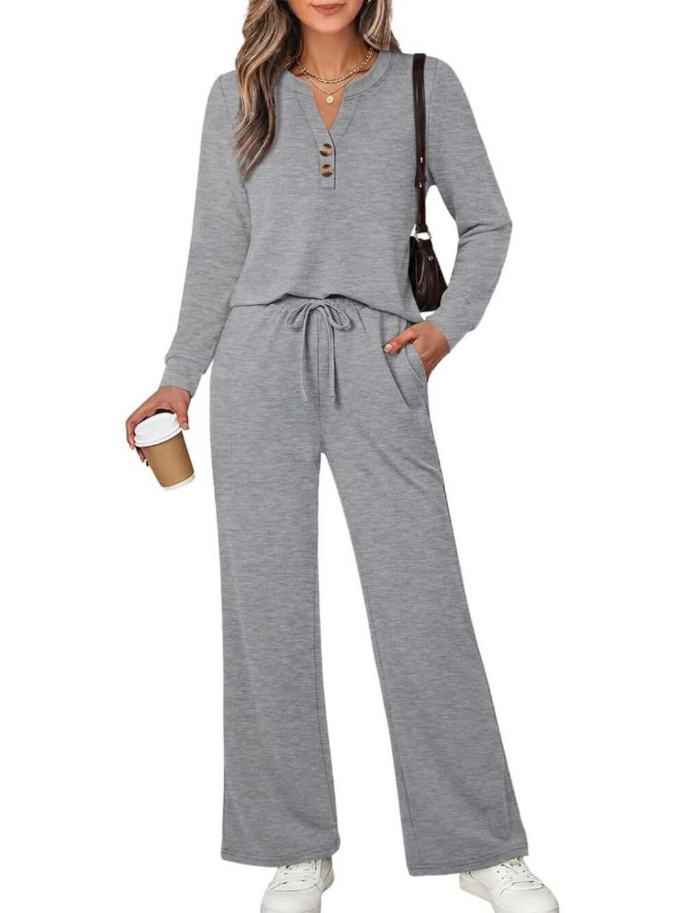 Cozy Two-Piece Lounge Set for Women - Perfect Fall Travel & Vacation Outfit